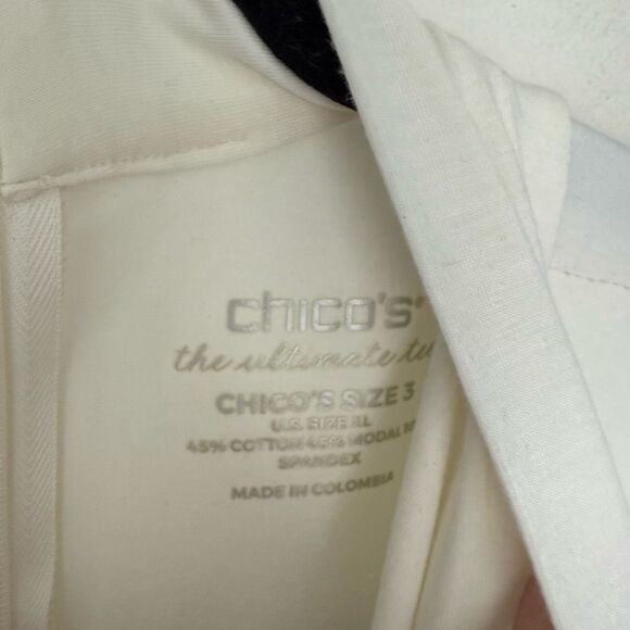 Chico’s Women’s 3 White The Ultimate Tee Turtleneck Sleeveless Top - Picture 2 of 5